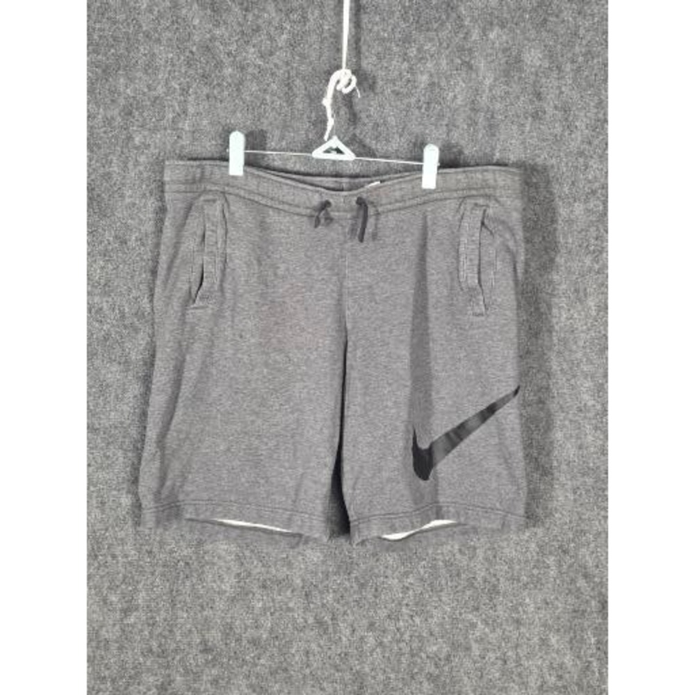 Nike Mens Grey French Terry Swoosh Athletic Shorts 843520-071 Size Medium Casual